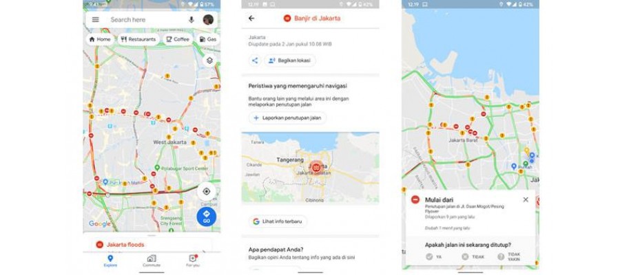 Tips Cek Titik Banjir Jakarta Menggunakan Google Maps